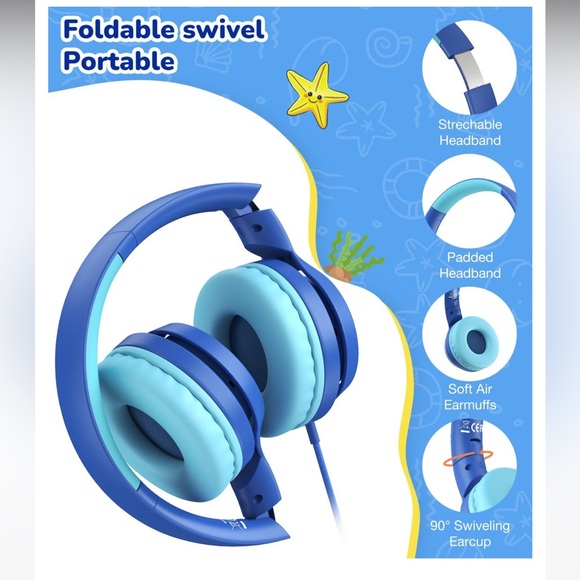 Blue Wired Headphones - Picture 6 of 6